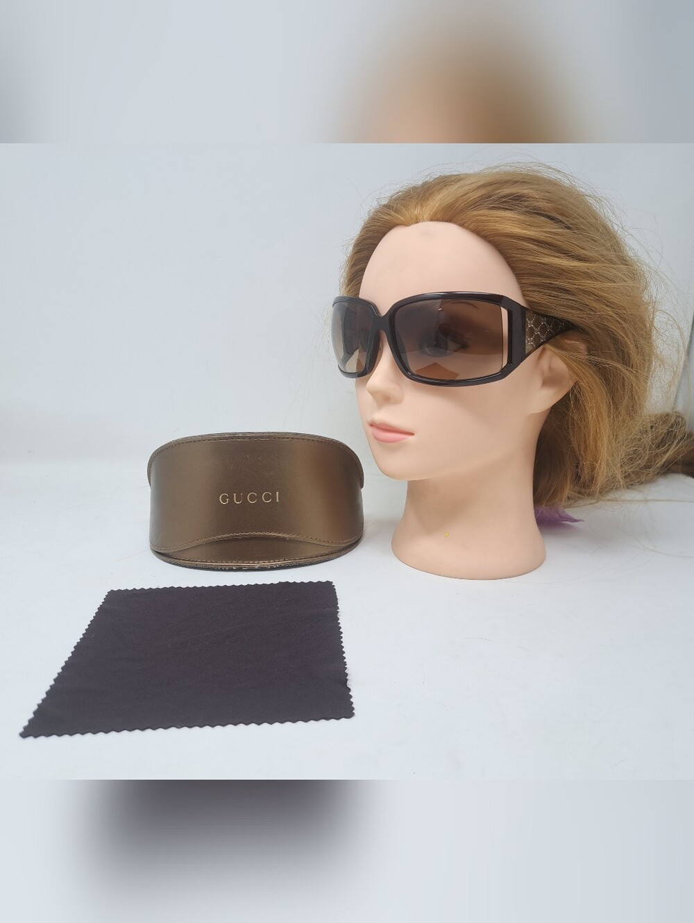 Gucci Women's Sunglasses Wrap Oversized GG Monogram Vintage Y2K GG 2999/S 65mm